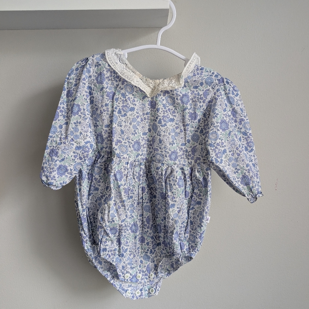 Blue Floral Romper